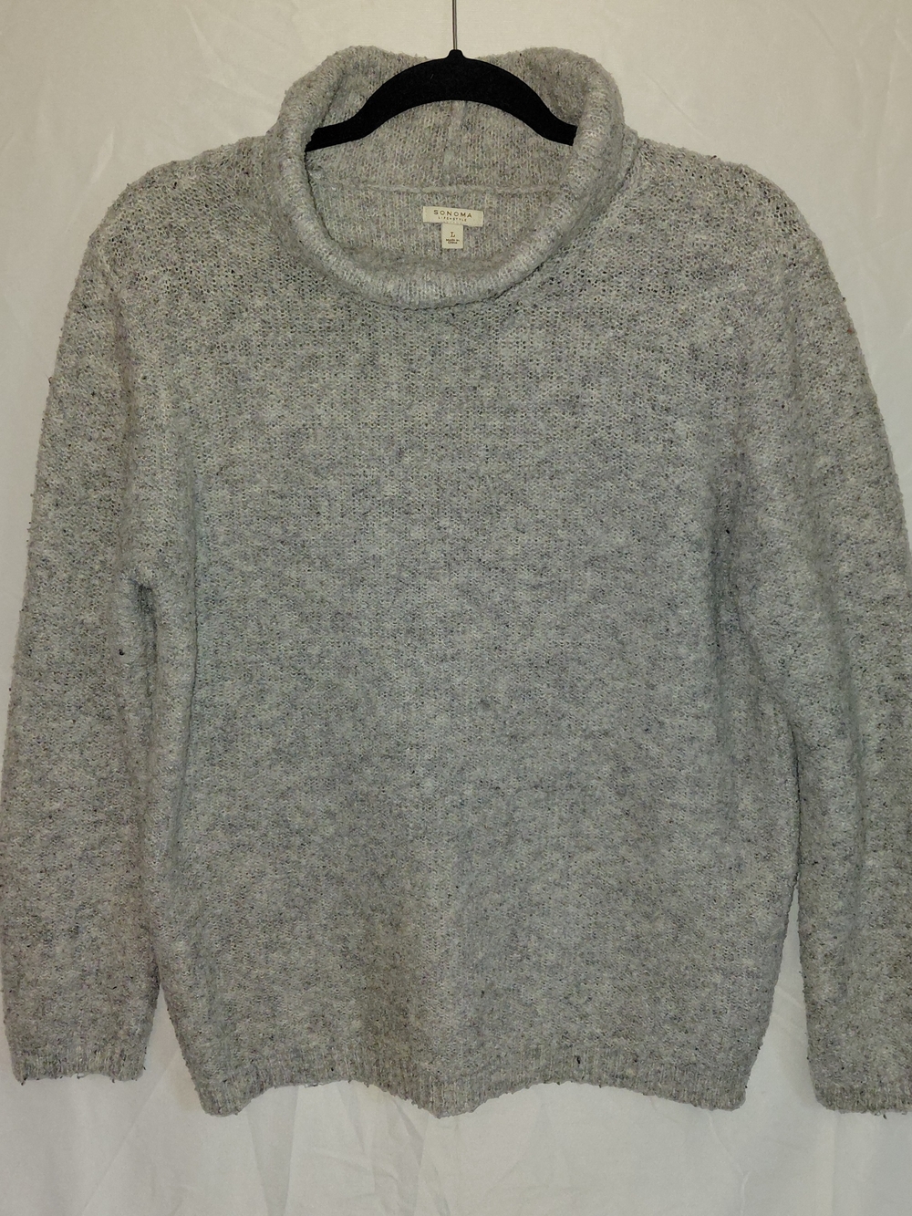 Light Gray Cowl Neck Sweater - Women #2263